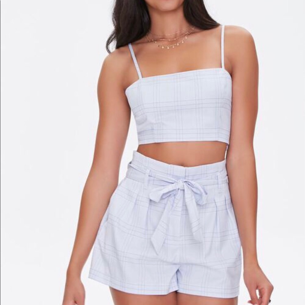 Plaid Paperbag Shorts and Cami